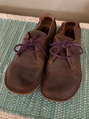 Clarks Artisan Janey Mae Beeswax Brown Leather Oxfords - Size 8